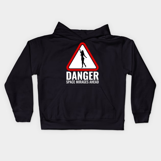 Danger Space Mirages Ahead Kids Hoodie by Meta Cortex